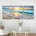 thumbnail image 3 of 3 Pcs Sea Landscape Beach Canvas Painting,Wall Art Print Picture Frameless for Kitchen Home Bathroom Girls Room Wall Decoration, 3 of 7