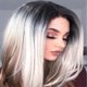 thumbnail image 3 of Peluca sintética ondulada larga natural resistente al calor, peluca plateada ombré, cabello para niñas, disfraz de fiesta de cosplay, como se muestra, 3 of 5