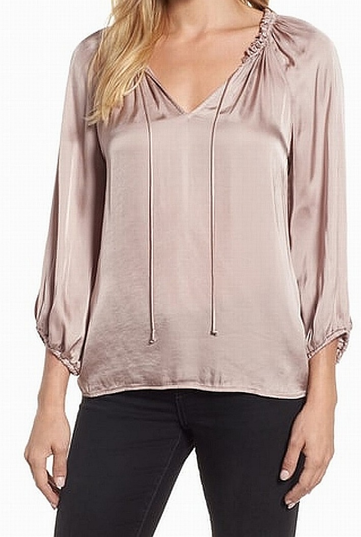 satin peasant blouse