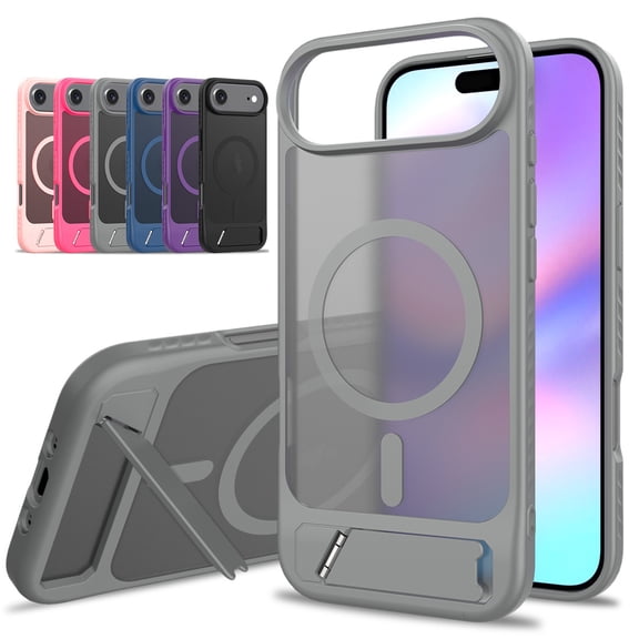 Allytechgroup Case for Apple iPhone Air with Kickstand [Compatible with MagSafe], Stand Hard Back Shell & Soft TPU Bumper Shockproof Cover, Darkgray