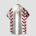 Hwmodou Men Shirts Casual Baseball Patchwork Print Shirt Button Lapel