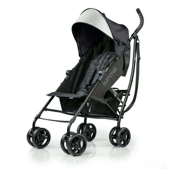 Summer 3Dlite Convenience Stroller, Jet Black – Lightweight Stroller with Aluminum Frame