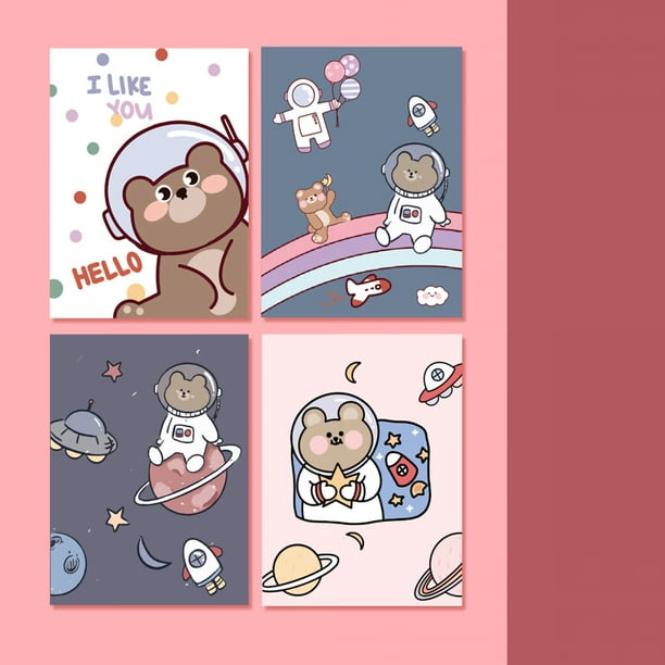 Cuadernos de dibujos animados llenos de pulpa de agua, material de papel de grado A, 32 páginas, lindos blocs de notas para escribir listas de tareas, Space Bear