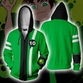thumbnail image 2 of Ben 10 Alien Force Anime 3D Imprimir Sudaderas con capucha Sudaderas Chaqueta informal Hombres Cosplay Traje Jersey Unisex01 cremalleraL Deng Xun unisex, 2 of 2