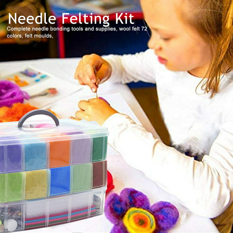 Needle Felting Starter Kit,40 Colours Wool Roving Set and Needle Felting  Tool, Wool Painting Kit, Wool Felting Kit for Beginners Adults DIY Felting