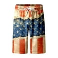 thumbnail image 4 of Ramiter Patriotic Shorts Men's Casual Shorts Cotton Elastic Waist Drawstring Shorts Lightweight Summer Beach Shorts Khaki,S, 4 of 5