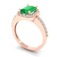 thumbnail image 2 of Clara Pucci 14K Rose Gold 1.92ct Emerald Solitaire with Accents Ring, 2 of 8