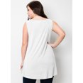 thumbnail image 5 of Made by Johnny Women's Solid Sleeveless Tunic for Leggings Swing Flare Tank Tops S-5XL Plus Size XL WHITE, 5 of 6