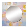 thumbnail image 2 of Designart "Timeless Instants In Pastel Rosy Yellow And Blue I" Abstract Painting Square Mirror For Wall Decor - Large Pink Square Printed Wall Mirror Art - Wall Mounted Square Mirror, 2 of 5