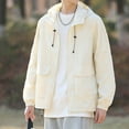 thumbnail image 4 of LNWUY Men's Lightweight Waterproof Jacket Zipper Up Rain Coat Windproof Multiple Pockets Long Sleeved Hooded Athletic Jacket Beige XXL, 4 of 7