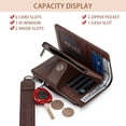 thumbnail image 6 of Wrangler Womens Wallet Small Rfid Blocking Wristlet Wallets Cute Bifold Ladies Wallet with Zipper Pocket, Coffee, 6 of 6
