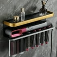 thumbnail image 3 of Hyasfey Wall Mounted Hair Dryer Storage Rack Strong Load-bearing Easy to Install Bathroom Multi-functional Straightener Hair Tool Organizer, 3 of 8