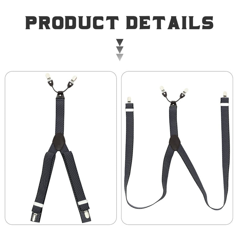 2pcs Elastic Strap Jean Pant Suspender Heavy Duty Suit