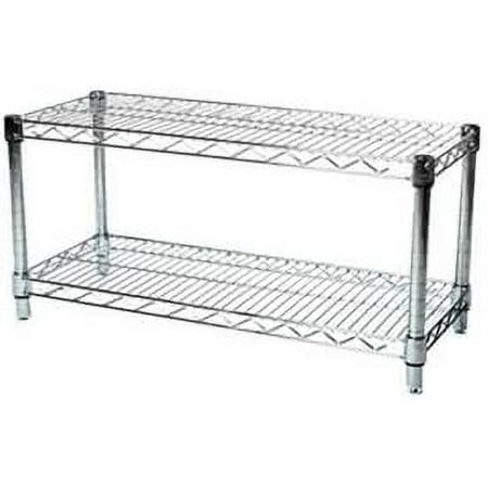 

GEROBOOM . 12 d x 30 w Chrome Wire Shelving with 2 Shelves