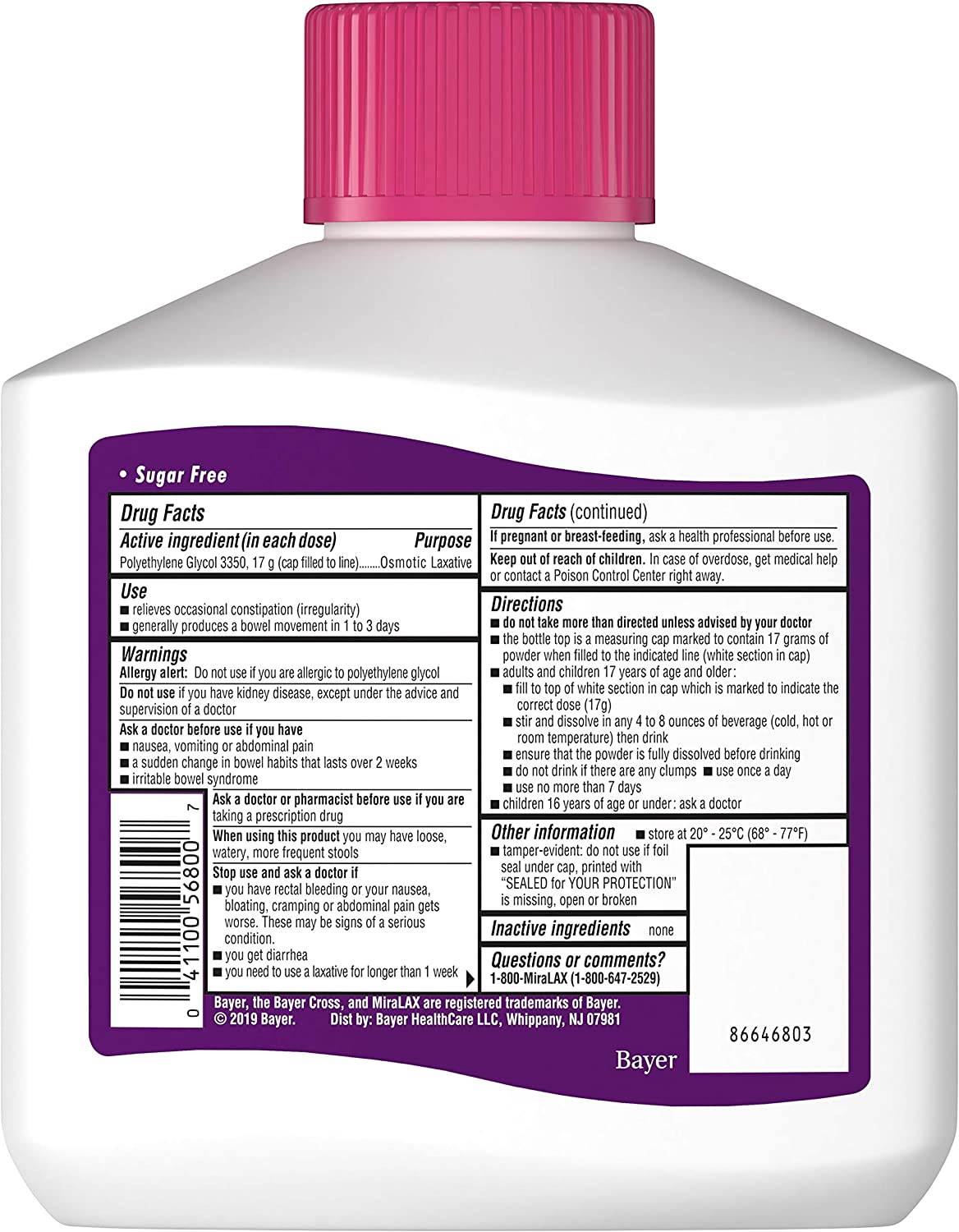 Miralaxysod Laxative Powder for Solution Unflavored 26.9 oz, Pack of