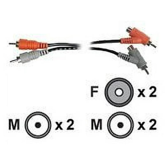 Hosa Technology 3.3'/1m Dual RCA to Dual Piggyback RCA Audio Cable