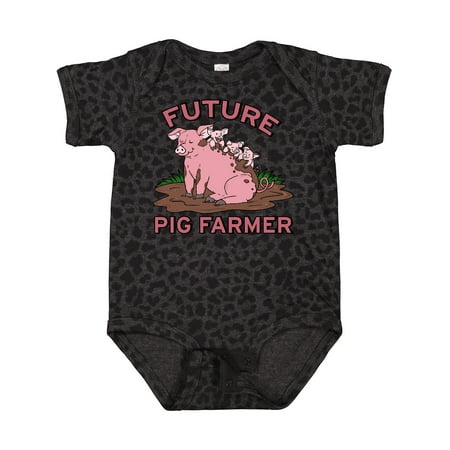 

Inktastic Future Pig Farmer with Cute Pig Family Gift Baby Boy or Baby Girl Bodysuit