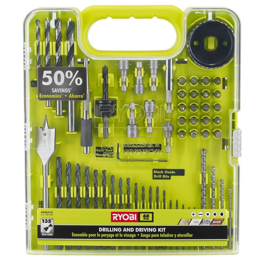 Ryobi A98601G Drill and Drive Kit (60Piece)