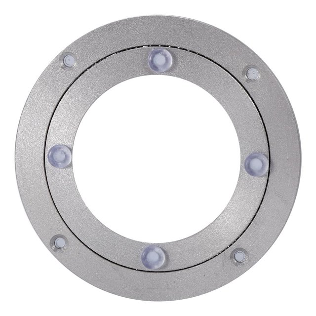 Qiilu Roulement de Table, Roulement Rotatif en Alliage d'Aluminium Robuste pour Plateau Tournant Rond de Table à Manger, Plaque Pivotante Lisse, Roulement de Table Rond