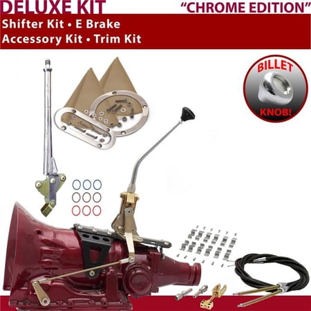 American Shifter AOD Shifter Kit Chrome 10 in. E Brake Cable Clamp Trim Kit for EEF7A