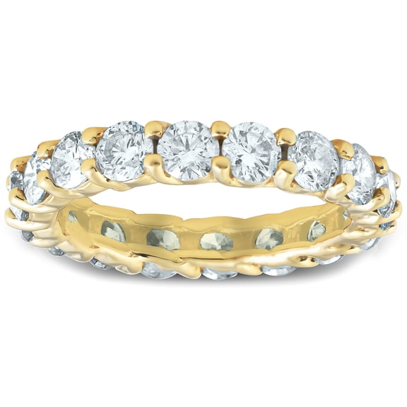 Pompeii 3Ct Diamond U Prong Eternity Ring Wedding Anniversary Band 14k Yellow Gold
