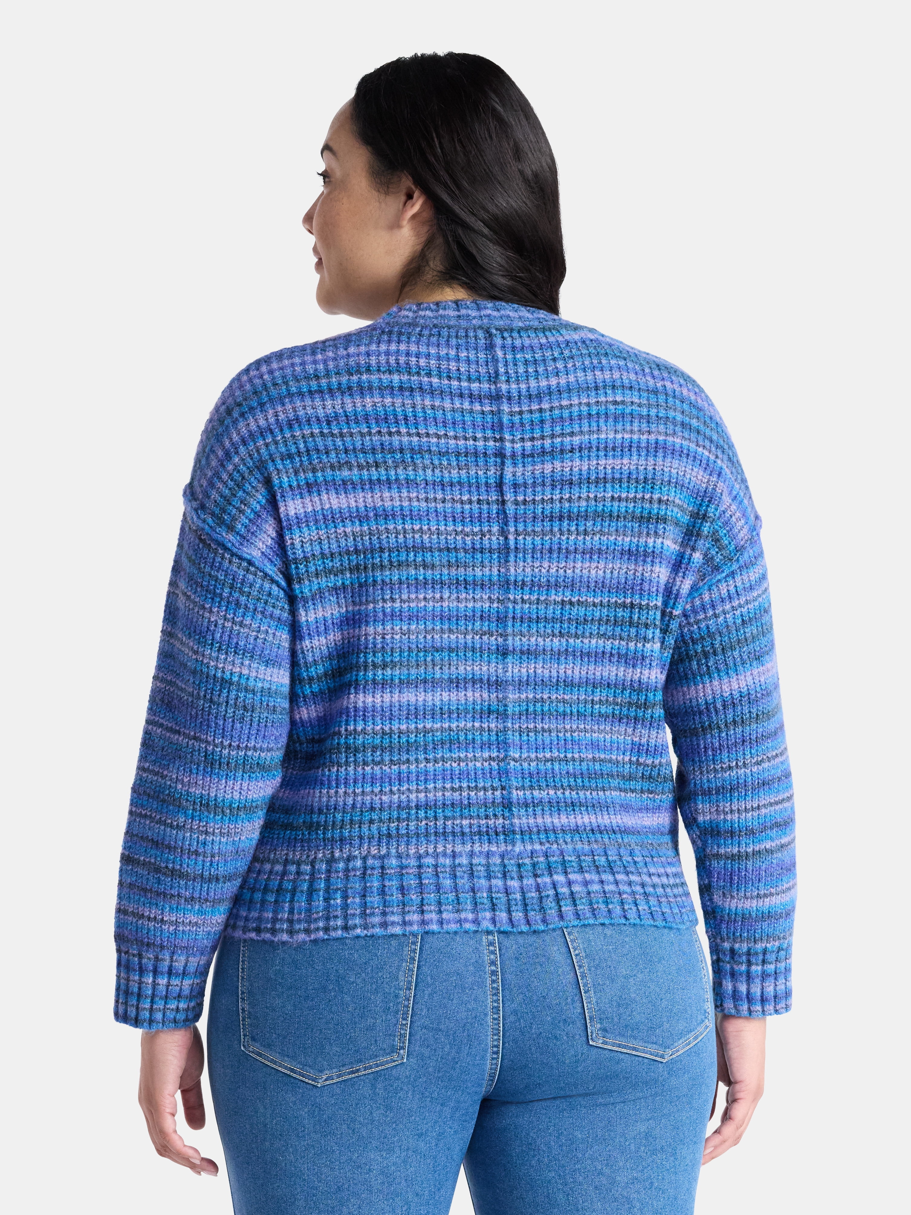 Terra & Sky Women's Plus Space Dye Sweater, Size 0X-5X