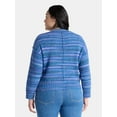 thumbnail image 3 of Terra & Sky Women’s Plus Space Dye Crewneck Sweater, Lightweight, Sizes 0X-5X, 3 of 5