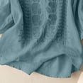 thumbnail image 2 of Embroidered Cotton Linen Tops for Women 3/4 Sleeve V-Neck Summer Boho Peasant Gauze Button Up Shirts Loose Tunics Gauze Blouses, 2 of 4