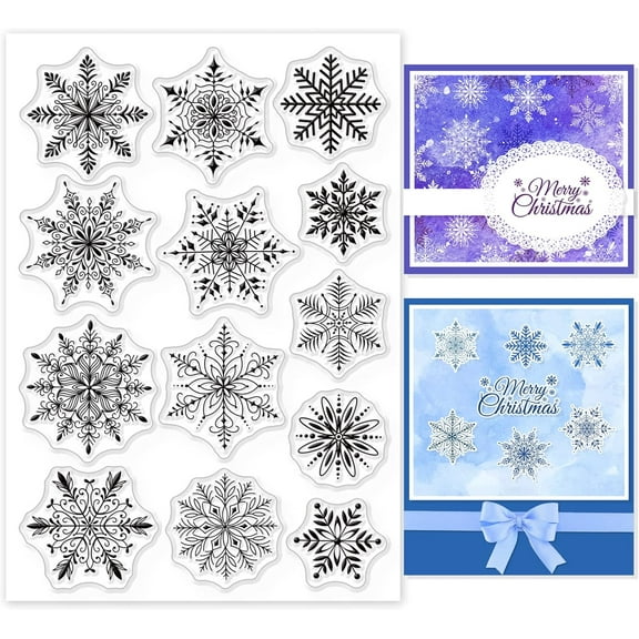 Christmas Clear Stamp Snowflake Silicone Clear Stamp Winter Rubber Stamps DIY