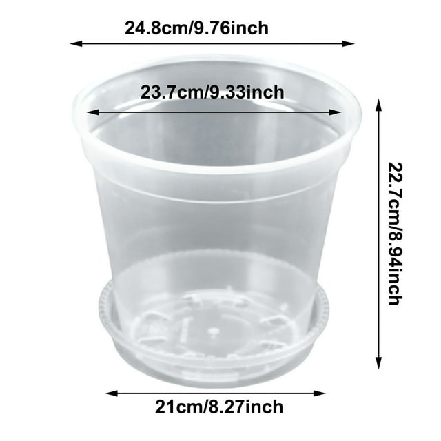 JJKBVCLO Transparent Nursery Flowerpot 5 Packs Transparent Flowerpot With Bottom Support Hole Starting Container