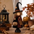 thumbnail image 2 of Halloween Witch Figurine,8 Inch Plaid Outfit Witch with Pumpkin Decor Desk Statue,Cute Holiday Table Centerpiece Decor,Women's Festival Gifts, 2 of 6