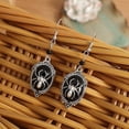 thumbnail image 3 of Nvzi Pendientes colgantes de estilo retro, nuevos y únicos, joyería étnica bohemia vintage (negro), 3 of 4