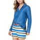 thumbnail image 1 of Tommy Hilfiger Womens Lace-Up Button Up Shirt, Azul, X-Large Tommy Hilfiger Camisa con botones, 1 of 1