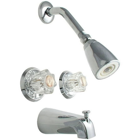 LDR 011 8700 Chrome Tub and Shower Double Handle Faucet
