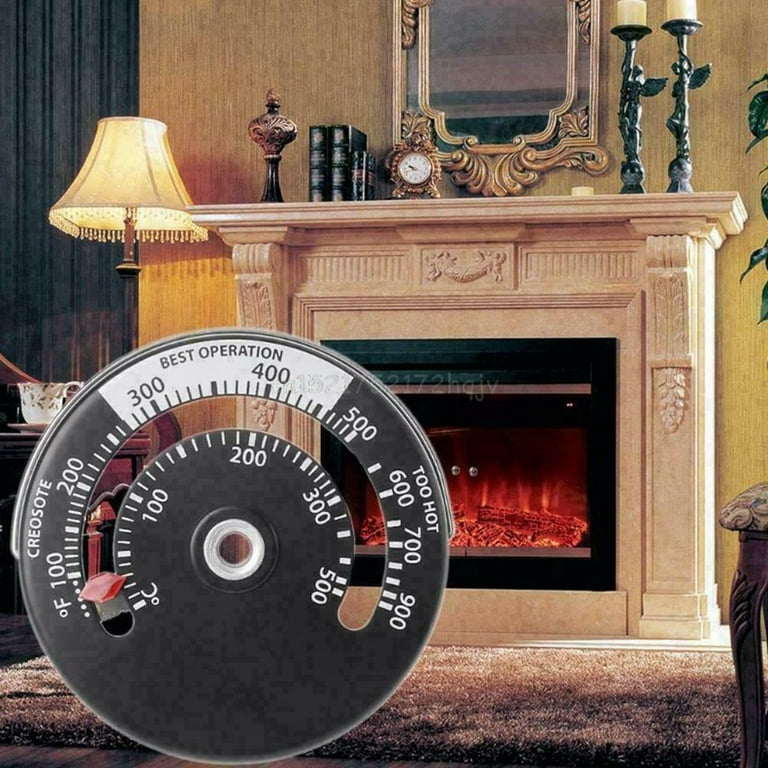 Magnetic Wood Stove Pipe Fire Heat Temperature Gauge Thermometer