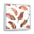 thumbnail image 3 of Designart 'Ethinic Orange Feathers On White' Bohemian & Eclectic Framed Canvas Wall Art Print, 3 of 5