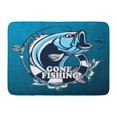 thumbnail image 1 of KDAGR Fishing Bass Fish Rod Club Emblem White Aquatic Black Camping Doormat Floor Rug Bath Mat 23.6x15.7 inch, 1 of 1