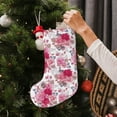 thumbnail image 5 of Uemuo Peonies And Roses Print Christmas Stockings, 18inch Xmas Hanging Stocking Decorations for Christmas Party Family Decor, 5 of 7
