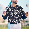 thumbnail image 5 of Rateoe Cartoon Spaceship Pattern Men’s Baseball Short Sleeve Polo Shirt, Midweight Men's Shirt Golf Shirt Polo Shirts Quick Dry Short-XX-Large, 5 of 7