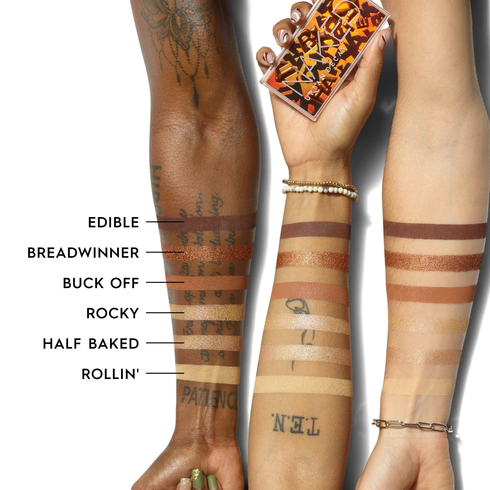 Urban Decay Naked Half Baked Mini Eyeshadow Palette: 6x Eyeshadow (Rollin' Half Baked Rocky Buck Off Breadwinner Edible)
