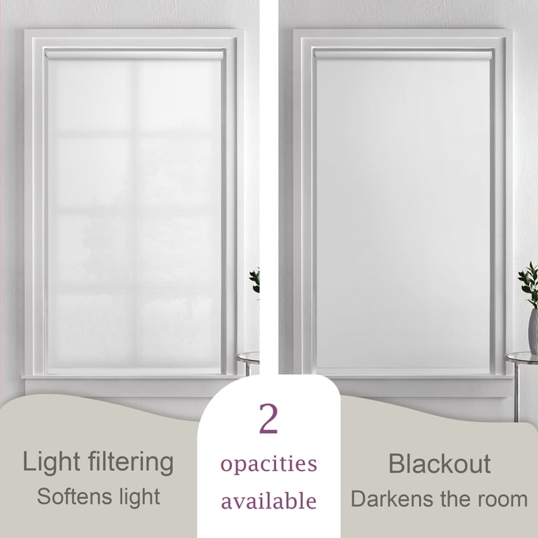 Cordless Light Filtering Tear-to-Fit Roller Shade 37.25" x 72" White photo 7