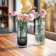 thumbnail image 2 of Glacier Textured Glass Vase, 2025 Modern Decorative Vase for Home Office Living Room Courtyard Table Centerpiece Flower Arrangement Decoration, 2 of 9