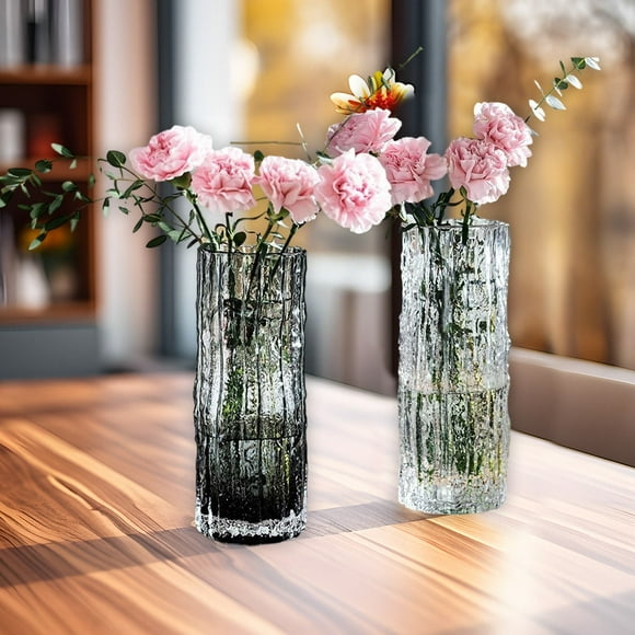 Sentmoon Vases Vases for Centerpieces Glacier Cup Vase Decorative Glass Vase Home Courtyard Fashion Centerpiece Flower Holders Modern Unique Vase for Living Room Entryway