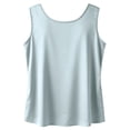 thumbnail image 4 of Women Silk Satin Tank Tops Dressy Scoop Neck Camisole Sleeveless Blouses Shirts Casual Summer Tank Blue XL, 4 of 4
