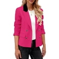 thumbnail image 6 of Levmjia Women Blazer Jacket Soft Lapel Collar Long Sleeve Solid Color Open Front Coat Office Work Daily Commute Holiday Travel Casual Everyday Wear, 6 of 7