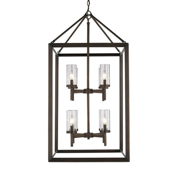 Golden Lighting Smyth 8-light Pendant in Gunmetal Bronze
