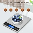thumbnail image 5 of Kivanta Digital Kitchen Scale 33lb 1g 0.05oz High Precision Usb Rechargeable Waterproof Stainless Steel Food Scale LCD Display for Cooking Baking, 5 of 7