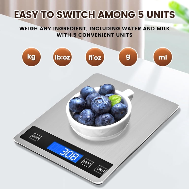 Digital Kitchen Scale 33lb 1g 0.05oz High Precision Usb Rechargeable ...