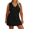thumbnail image 3 of Oksale Plus Size Dresses for Curvy Women Summer 2026 Sleeveless Mini Dress Soft Cozy V Neck Casual Dresses Black 3XL, 3 of 7