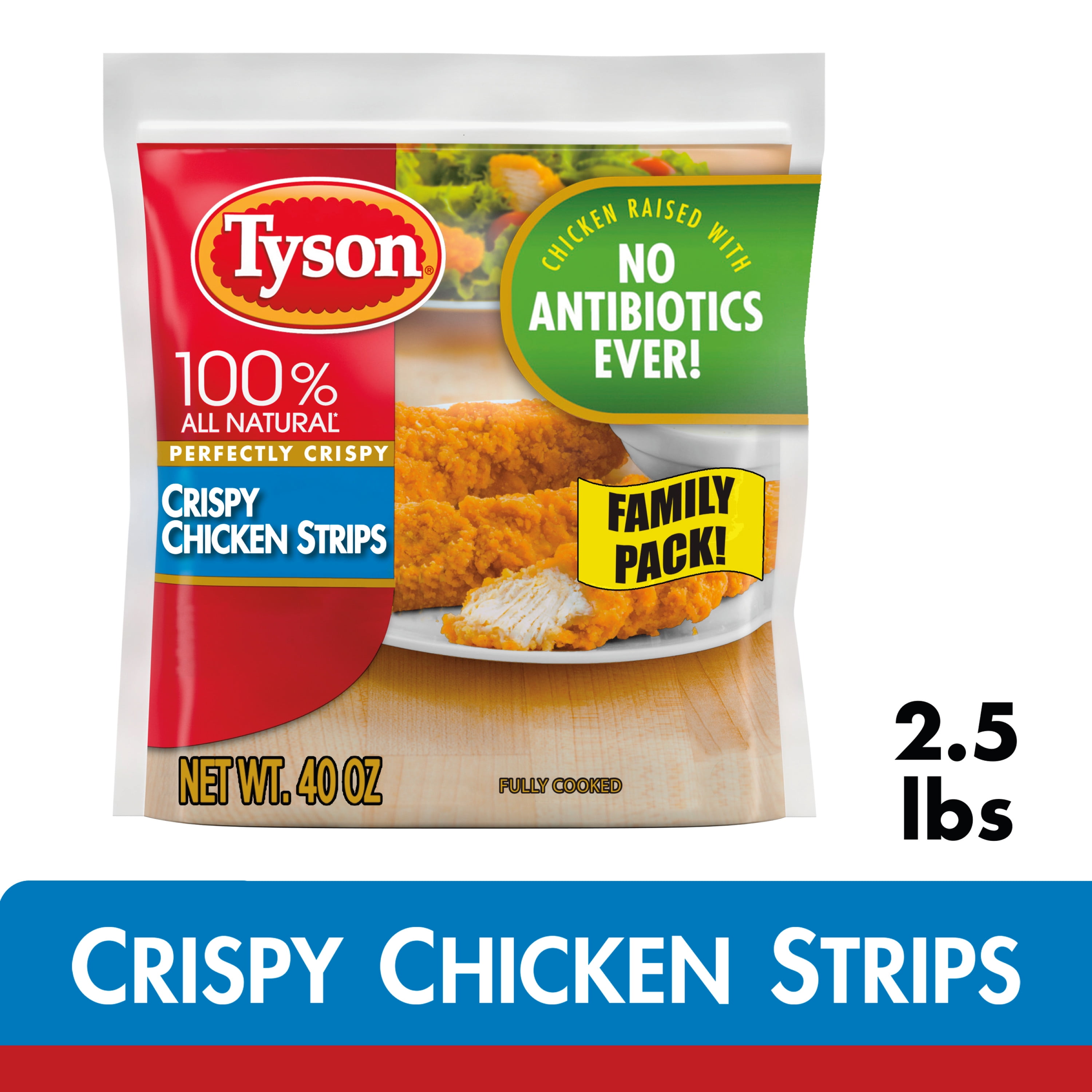 Tyson Perfectly Crispy Chicken Strips, 2.5 lb Bag (Frozen)